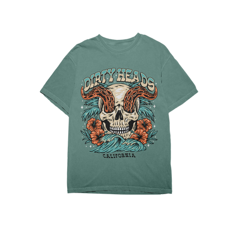 Skull Wave Green Tee