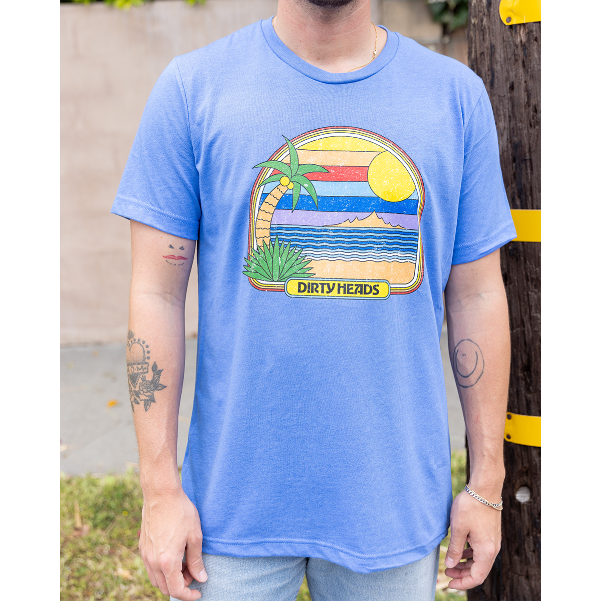 Retro Beach Blue T-Shirt – Dirty Heads Store Retro Beach Blue T-Shirt – Dirty Heads Store