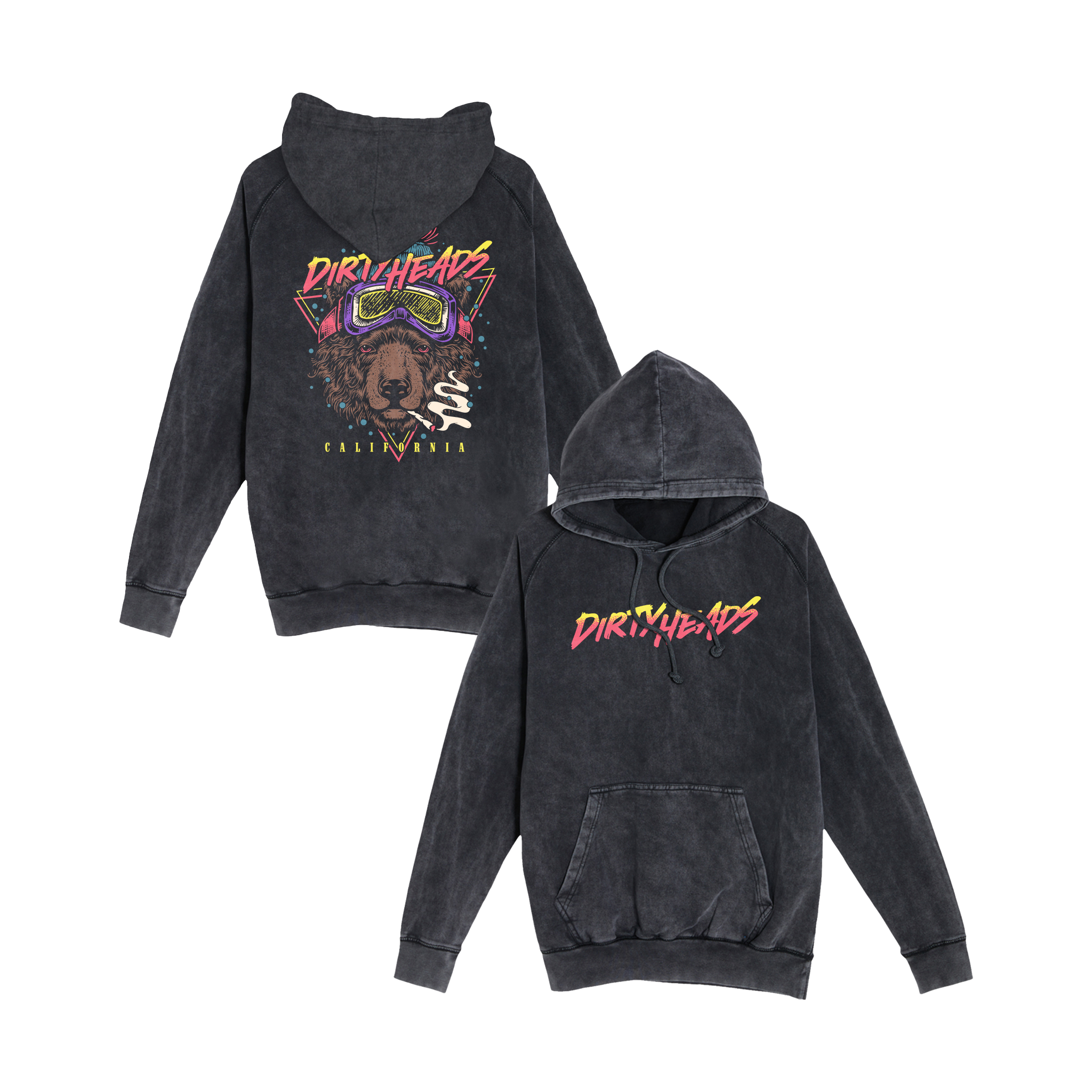 Shred Bear Vintage Black Hoodie