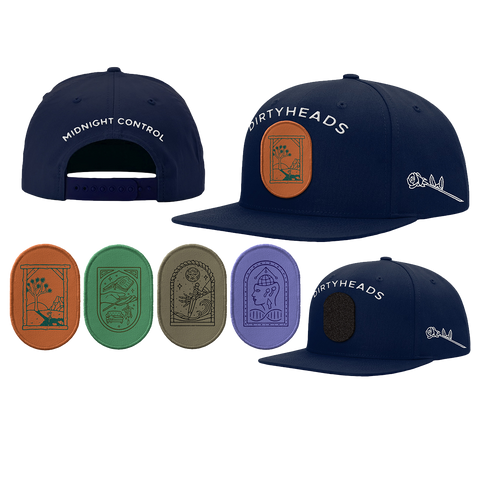 Midnight Control Navy Snapback Hat + Interchangeable Patches